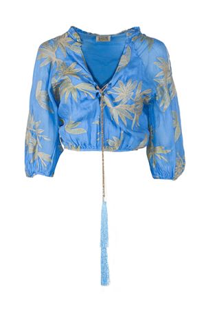 Blue ramie crop top PHO FIRENZE | 4323162LOTOTOPAZIO